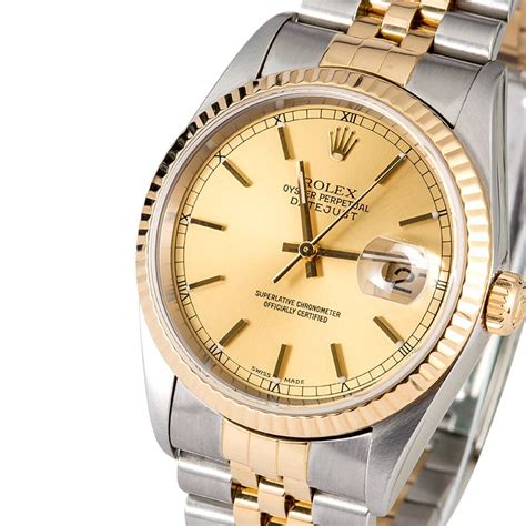 rolex 36mm mens datejust champagne dial luminous stickes|Rolex Datejust 16233 Champagne Luminous Dial.